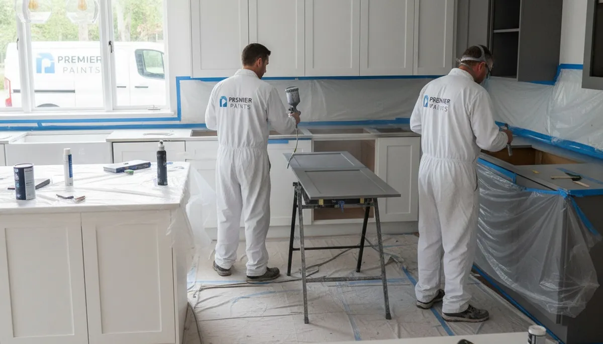 Professional kitchen cabinet painting in Hartford CT by expert local house painters