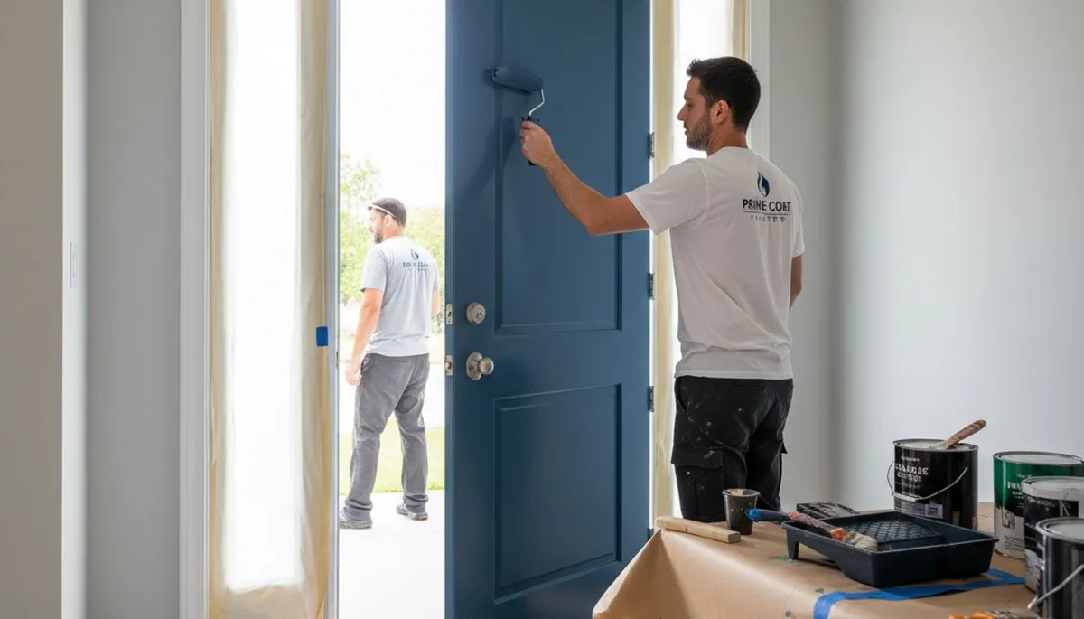 Professional door painting service in Hartford CT with durable, weather-resistant finish
